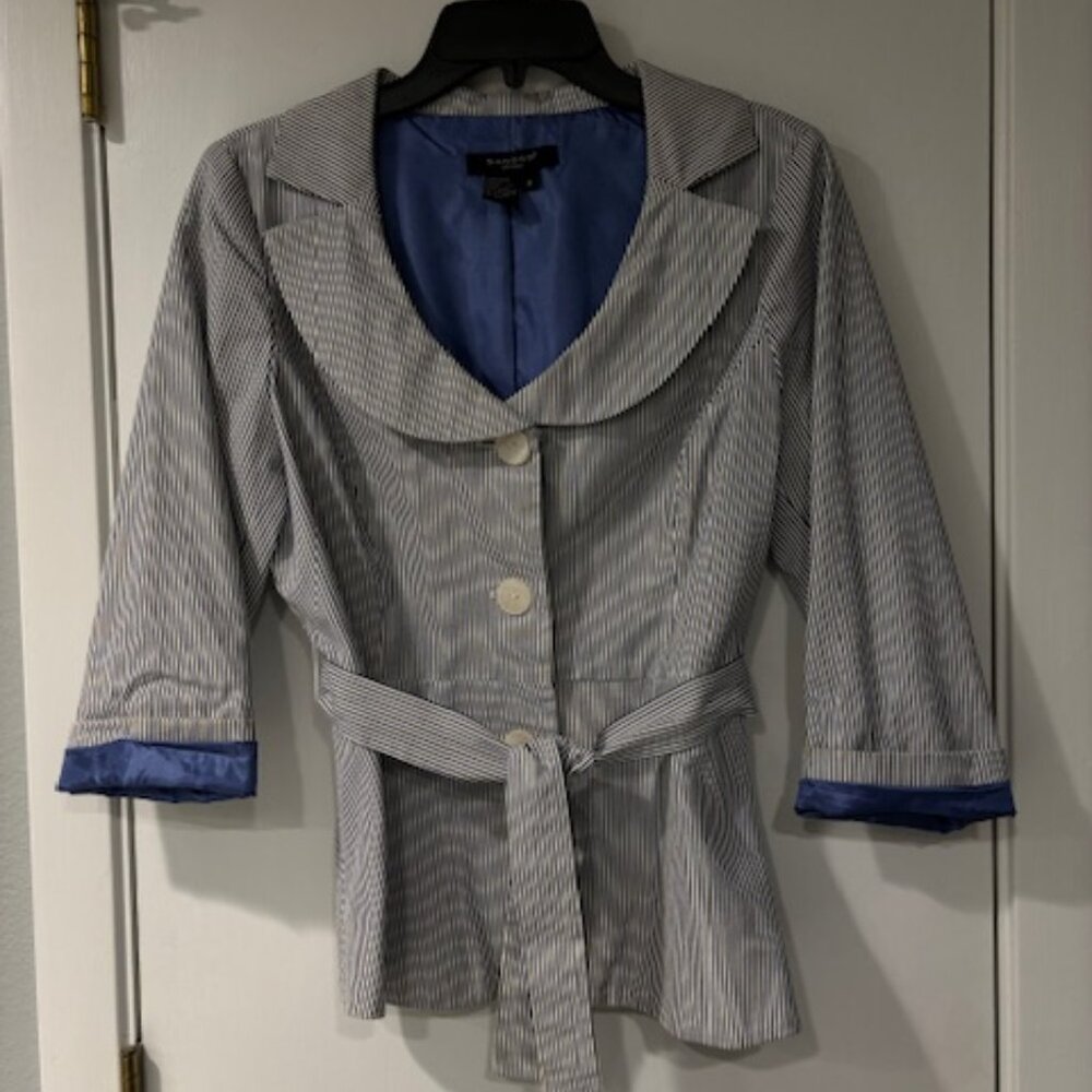 Sandro - Black/White Striped Jacket - Size S